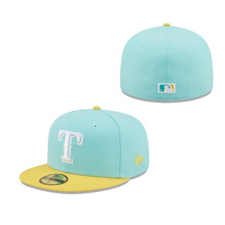 Men's Texas Rangers Turquoise Yellow Spring Color Pack Two-Tone 59FIFTY Fitted Hat