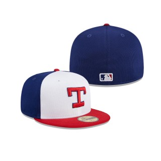 Texas Rangers White 2024 Batting Practice 59FIFTY Fitted Hat