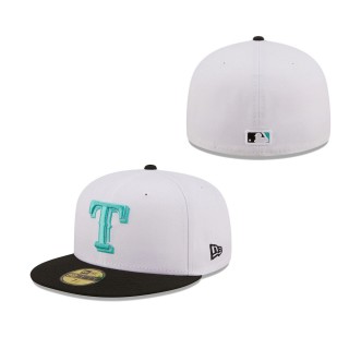 Men's Texas Rangers White Black Spring Color Pack Two-Tone 59FIFTY Fitted Hat