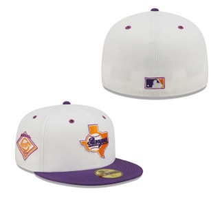 Men's Texas Rangers White Purple 1993 Rangers Grape Lolli 59FIFTY Fitted Hat
