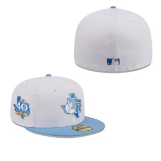 Texas Rangers White Sky Fitted Hat