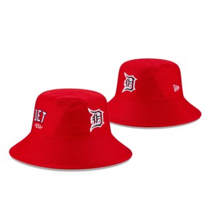 Detroit Tigers Red 4th of July Bucket Hat