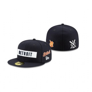 Tigers Navy Boxed Wordmark 59FIFTY Fitted Hat