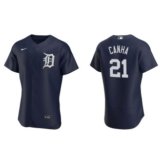 Mark Canha Tigers Navy Authentic Alternate Jersey