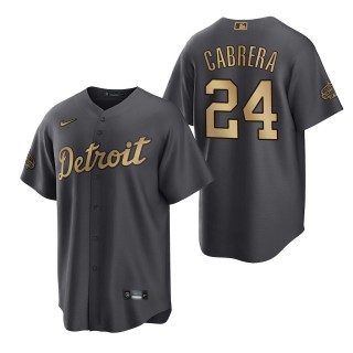 Men's Miguel Cabrera Detroit Tigers American League Charcoal 2022 MLB All-Star Game Replica Jersey