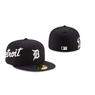 Tigers Black Slant 59Fifty Fitted Hat