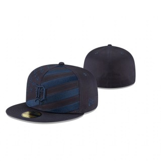Tigers Navy Team Color Wave 59FIFTY Fitted Hat
