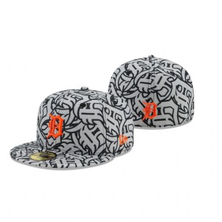 Tigers Team Print Graphite 59FIFTY Fitted Cap