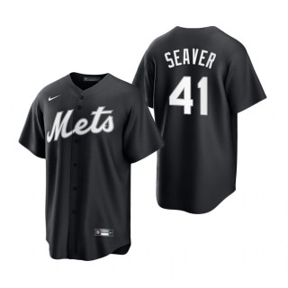 Tom Seaver Mets Nike Black White Replica Jersey