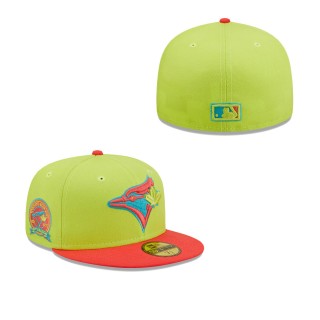 Men's Toronto Blue Jays Green Red 40th Season Cyber Highlighter 59FIFTY Fitted Hat