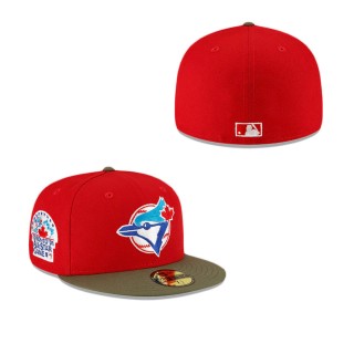 Toronto Blue Jays Just Caps Dark Forest Visor Fitted Hat
