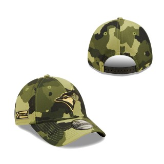 Toronto Blue Jays New Era Camo 2022 Armed Forces Day 9FORTY Snapback Adjustable Hat
