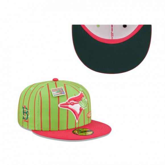 Toronto Blue Jays Pink Green MLB x Big League Chew Wild Pitch Watermelon Flavor Pack 59FIFTY Fitted Hat