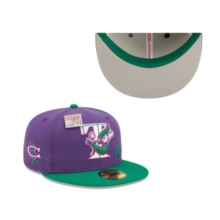 Toronto Blue Jays Purple Green MLB x Big League Chew Ground Ball Grape Flavor Pack 59FIFTY Fitted Hat