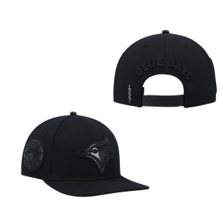 Toronto Blue Jays Pro Standard Black Triple Black Wool Snapback Hat