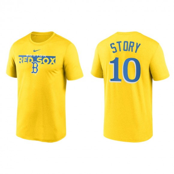 Trevor Story Boston Red Sox 2022 City Connect Legend T-Shirt Yellow