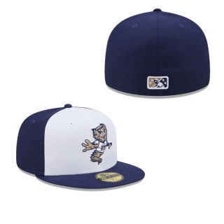 Tri-City Dust Devils White Navy Marvel x Minor League 59FIFTY Fitted Hat