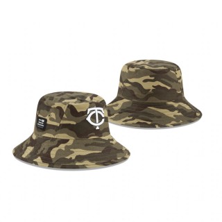 Minnesota Twins Camo 2021 Armed Forces Day Bucket Hat