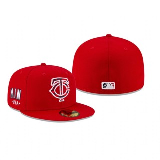Twins Red 4th of July 59FIFTY Fitted Hat