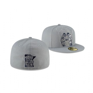 Twins Gray Alternate Logo Elements 59FIFTY Fitted Hat