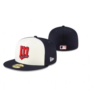 Twins White Navy Cooperstown Collection Hat