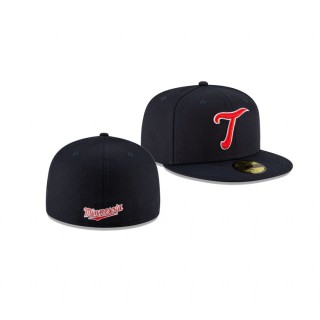 Twins Black Ligature 59FIFTY Fitted Hat