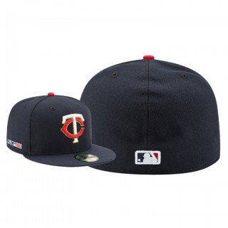 Men's Minnesota Twins Navy MLB 150th Anniversary Patch 59FIFTY Fitted Hat