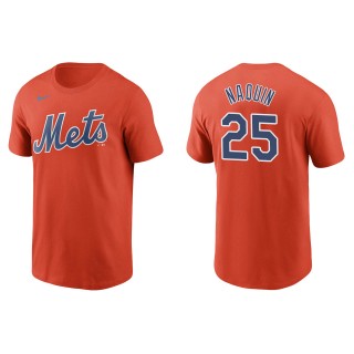 Men's New York Mets Tyler Naquin Orange Name & Number T-Shirt