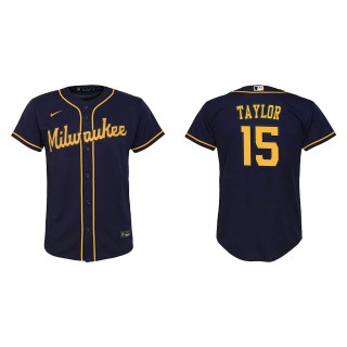 Tyrone Taylor Youth Milwaukee Brewers Navy Replica Jersey