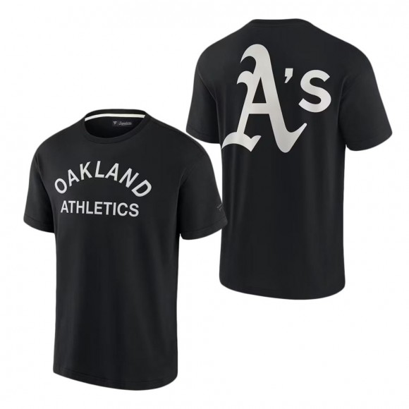 Unisex Oakland Athletics Black Super Soft T-Shirt