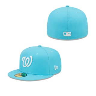 Men's Washington Nationals Blue Vice Highlighter Logo 59FIFTY Fitted Hat