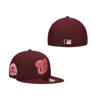 Washington Nationals Color Fam Lava Red Undervisor Fitted Hat Maroon