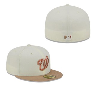 Washington Nationals Cream Chrome Camel Rust Undervisor 59FIFTY Fitted Hat