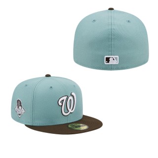 Washington Nationals Light Blue Brown 2019 World Series Beach Kiss 59FIFTY Fitted Hat