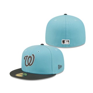 Men's Washington Nationals Light Blue Charcoal Two-Tone Color Pack 59FIFTY Fitted Hat
