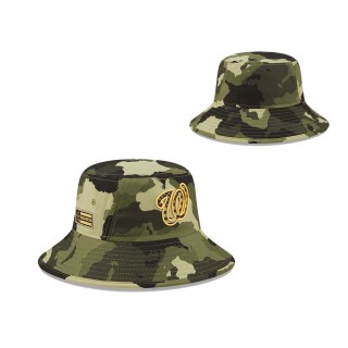 Washington Nationals New Era Camo 2022 Armed Forces Day Bucket Hat