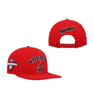 Washington Nationals Pro Standard Red 2019 World Series Champions Stacked Logo Snapback Hat