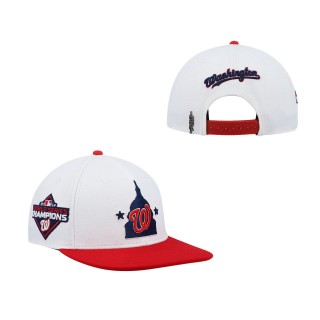 Washington Nationals Pro Standard White Red 2019 World Series Champions Logo Snapback Hat