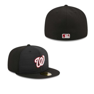 Washington Nationals Quilt Fitted Hat Black