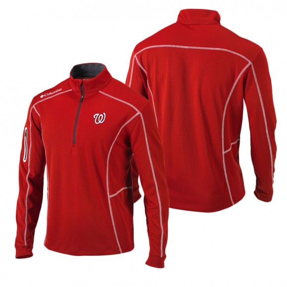 Washington Nationals Red Shotgun Omni-Wick Quarter-Zip Pullover Jacket