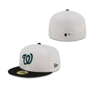 Men's Washington Nationals White Black Spring Color Pack Two-Tone 59FIFTY Fitted Hat