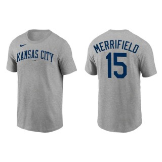 Whit Merrifield Kansas City Royals Gray Team Wordmark T-Shirt