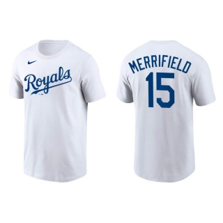 Whit Merrifield Kansas City Royals White Team Wordmark T-Shirt