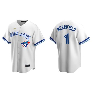 Men's Toronto Blue Jays Whit Merrifield White Cooperstown Collection Home Jersey