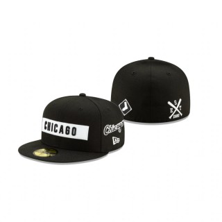 White Sox Black Boxed Wordmark 59FIFTY Fitted Hat