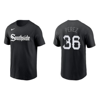 Carlos Perez White Sox Black City Connect Wordmark T-Shirt