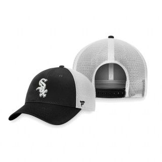 Chicago White Sox Black White Core Trucker Snapback Hat