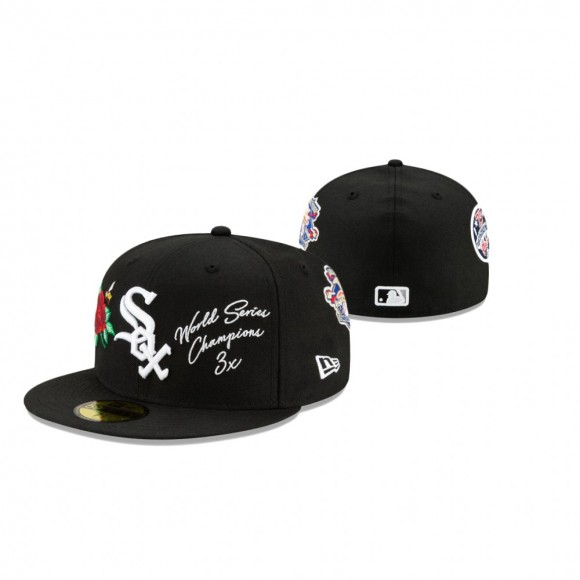 White Sox Black Icon 2.0 59FIFTY Fitted Hat