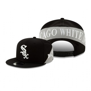 Chicago White Sox New Era Black Team Bulletin 9FIFTY Adjustable Snapback Hat