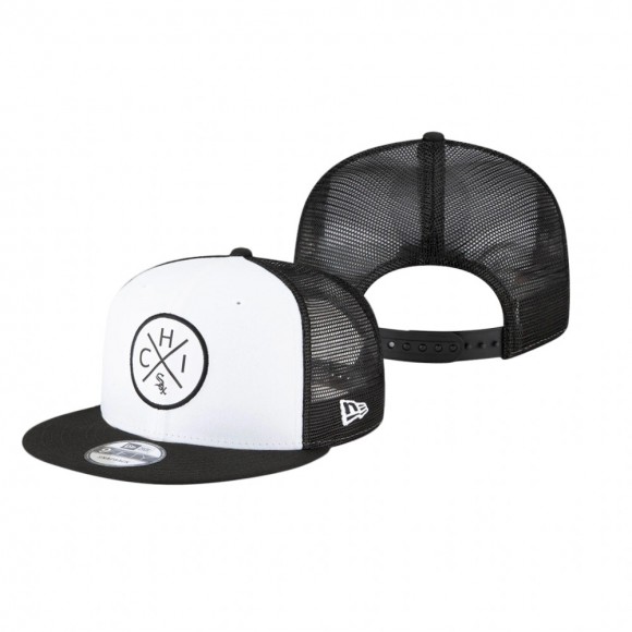 Chicago White Sox White Black Vert 2.0 9FIFTY Trucker Snapback Hat